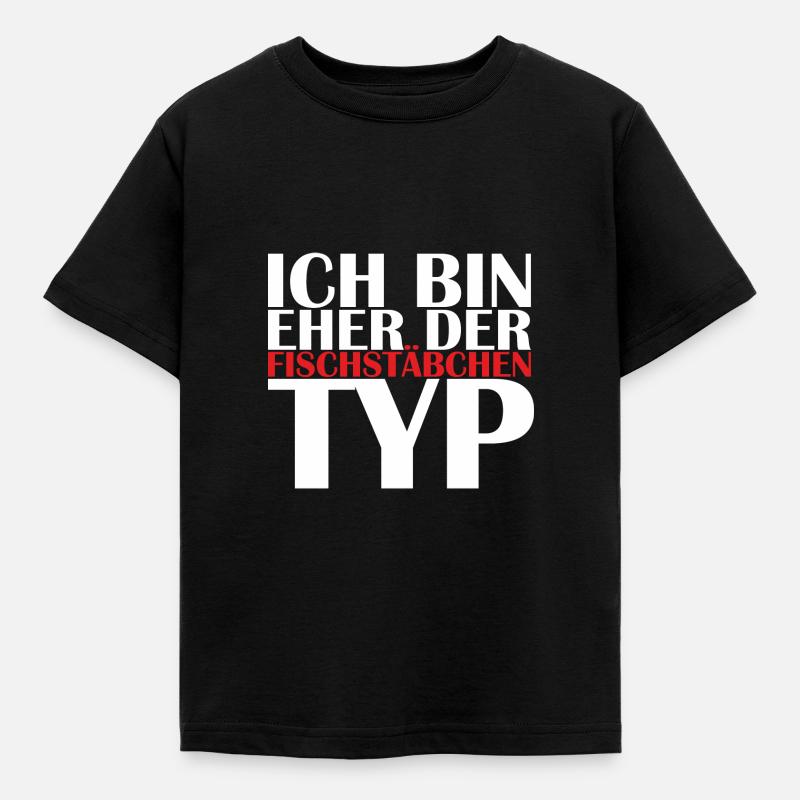 Fischstaebchentyp Fischstäbchen Sprüche Geschenk - Kinder T-Shirt - Schwarz