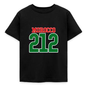 Morocco area code 212 - Kids' T-Shirt - black - Front - AI Model Kid Female (0cm)