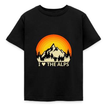 J’aime les Alpes, la montagne, la liberté, la nature - T-shirt Enfant - noir - Devant - AI Model Kid Female (0cm)
