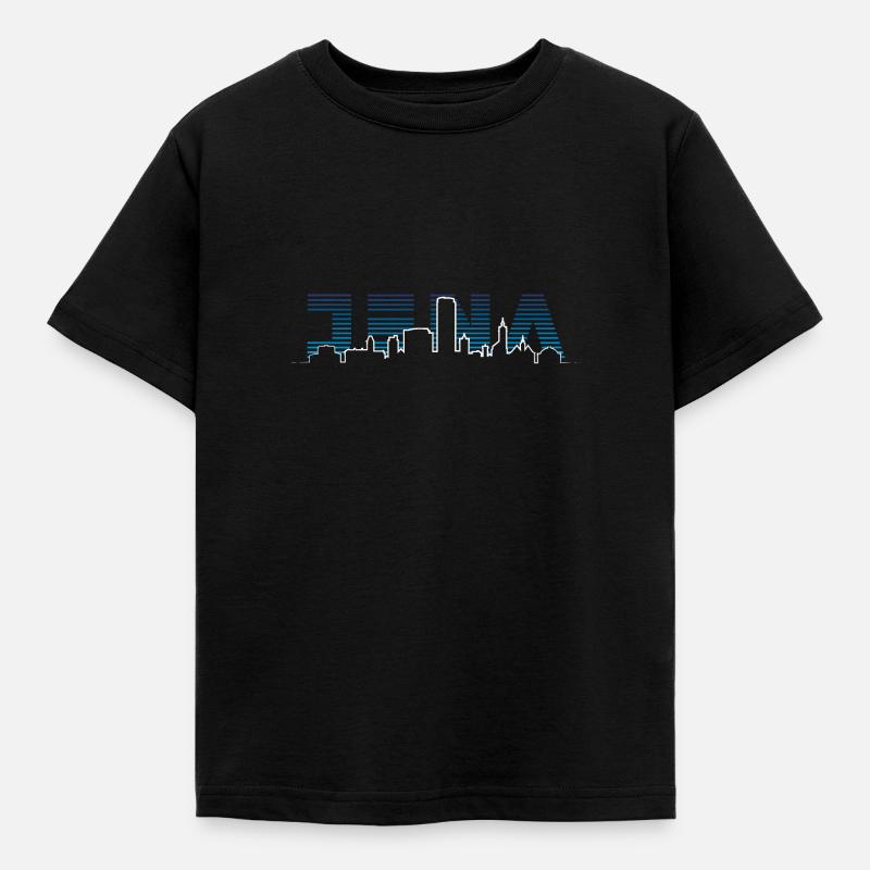 Jena Silhouette Skyline - Kinder T-Shirt - Schwarz