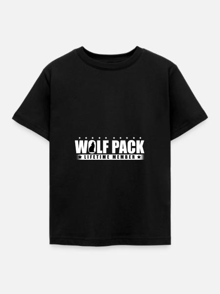 WOLF pack geschenkidee - Kinder T-Shirt - Schwarz