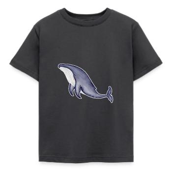 whale - blue whale - watercolor - Kids' T-Shirt - dark grey - Front - AI Model Kid Female (0cm)