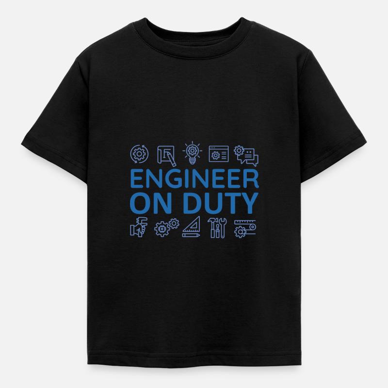 Engineer on Duty - On Duty - Kids' T-Shirt - black