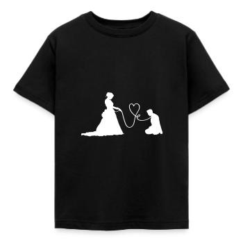 Wedding Couple Newlyweds Funny - Kids' T-Shirt - black - Front - AI Model Kid Female (0cm)