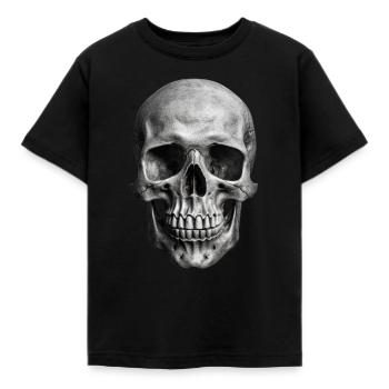 Realistic Skull | Edgy Bones | Gothic Graphics - Kids' T-Shirt - black - Front - AI Model Kid Female (0cm)