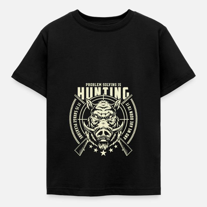 PROBLEM SOLVING IS HUNTING 2 - Kids' T-Shirt - black