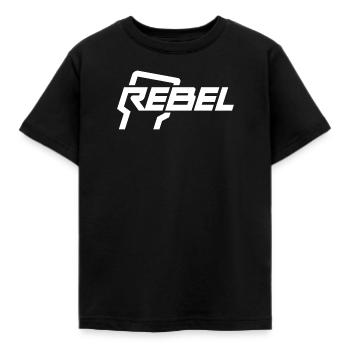 Rebel - Rebell - Kinder T-Shirt - Schwarz - Vorne - AI Model Kid Female (0cm)