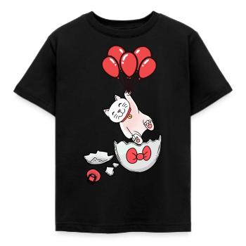 Naissance de chat bébé ballons coquille d’oeuf hatch - T-shirt Enfant - noir - Devant - AI Model Kid Female (0cm)