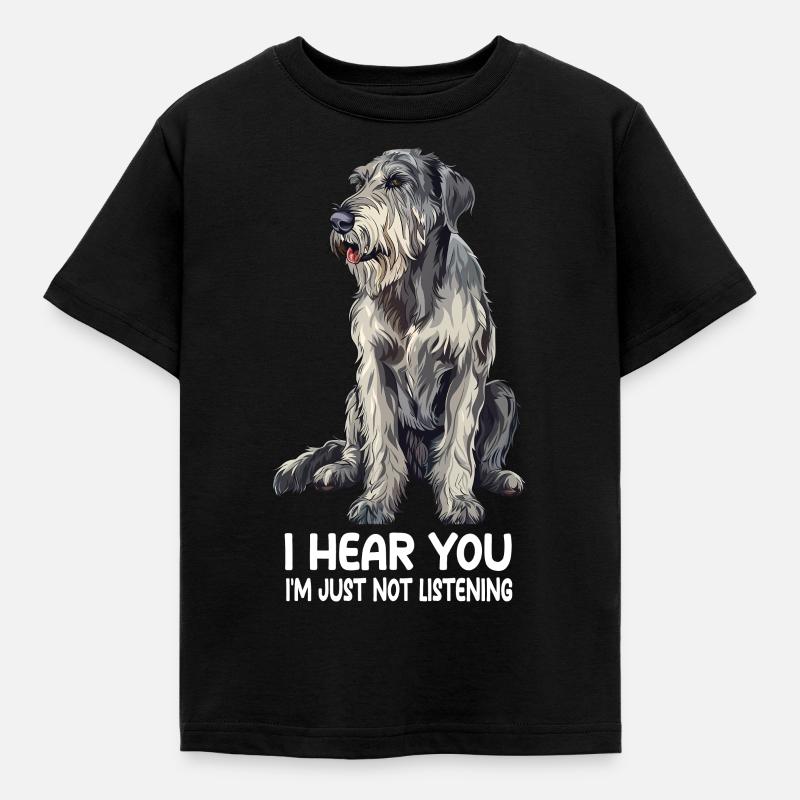 Irish Wolfhound - Kinder T-Shirt - Schwarz