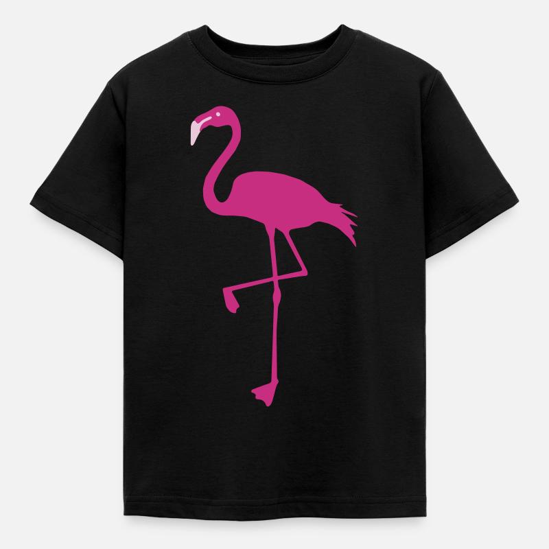 Flamingo - Kinder T-Shirt - Schwarz