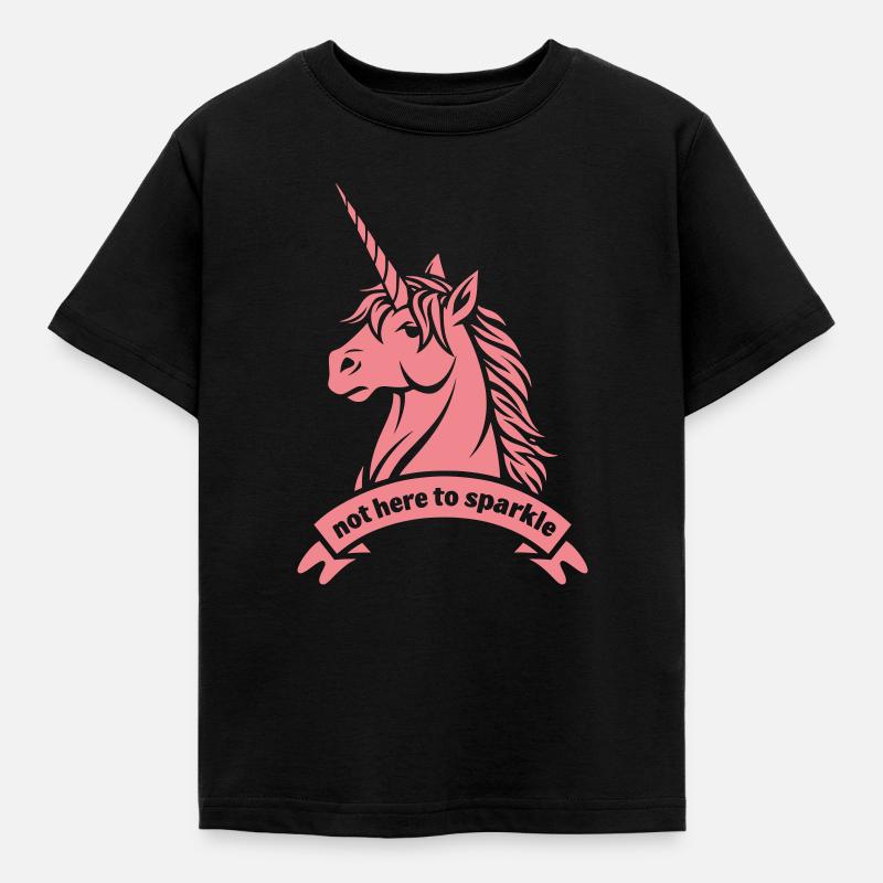 Not Here To Shine – Unicorn-udtalelse - Børne-T-shirt - sort