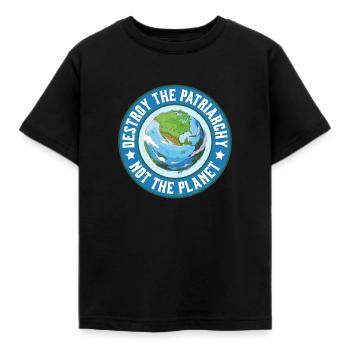 Le patriarcat ne détruit-il pas la planète - T-shirt Enfant - noir - Devant - AI Model Kid Female (0cm)