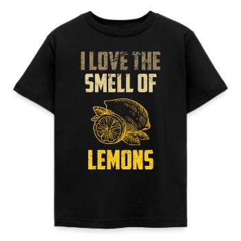 Zitronen Ich liebe den Geruch von Zitronen Zitrusfrüchte Lo - Kinder T-Shirt - Schwarz - Vorne - AI Model Kid Female (0cm)