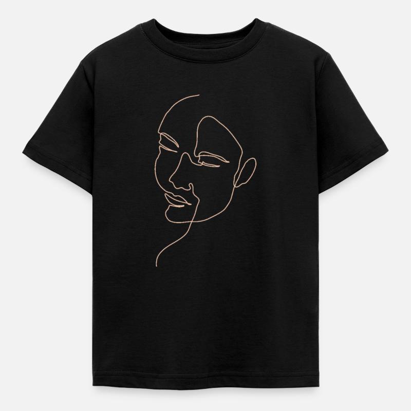 Gesicht abstrakt - Kinder T-Shirt - Schwarz