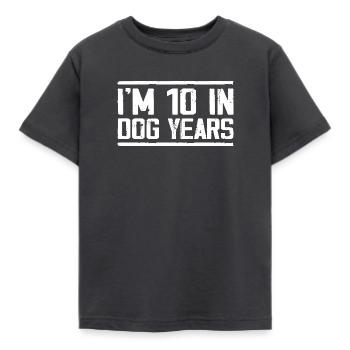 I'm 10 In Dog Years Tees | Funny 70th Birthday - Kids' T-Shirt - dark grey - Front - AI Model Kid Female (0cm)