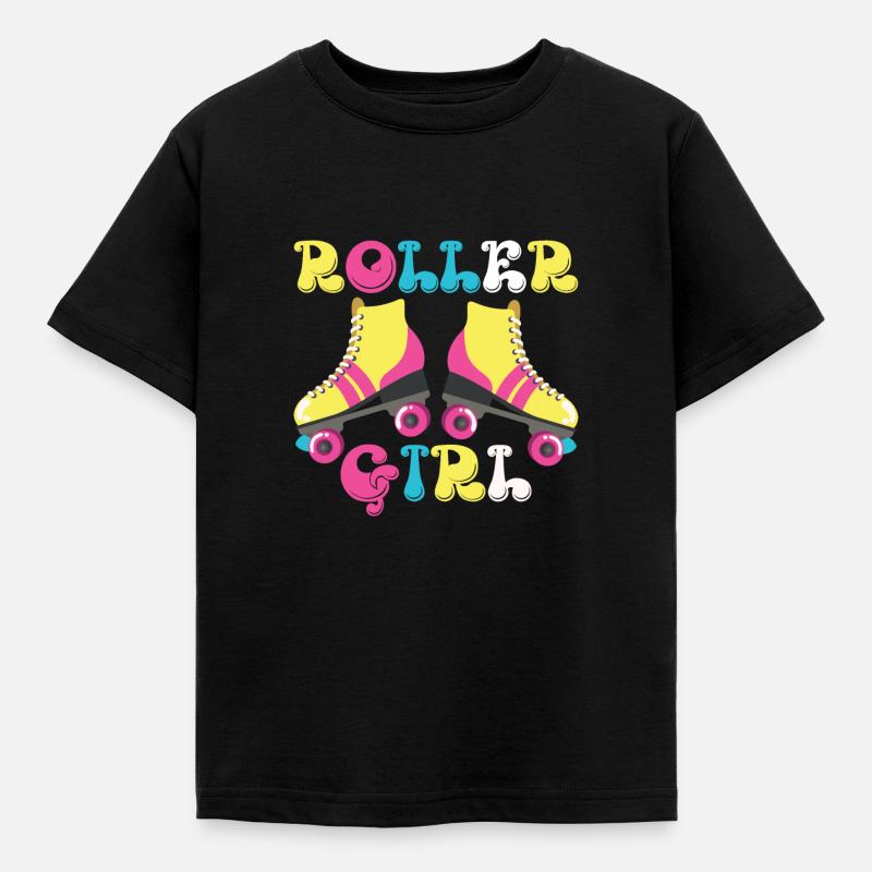 Roller skates Roller skating Roller skaters - Kids' T-Shirt - black