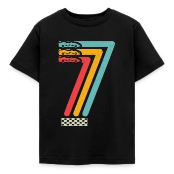 7. Geburtstag Rennwagen 7 Jahre alt Rennauto - Kinder T-Shirt - Schwarz - Vorne - AI Model Kid Female (0cm)