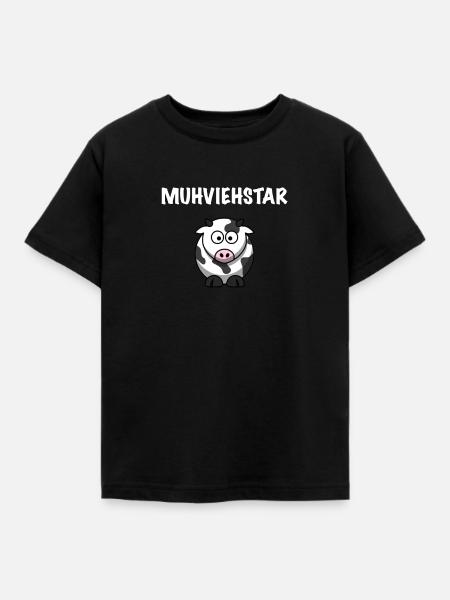 Muhviehstar lustige Kuh - Kinder T-Shirt - Schwarz