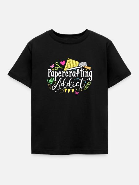 Papercrafting Addict - Kinder T-Shirt - Schwarz