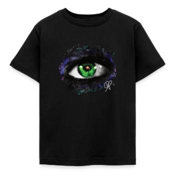 Eye Eye Universe Pupil Iris Graffiti - Kids' T-Shirt - black - Front - AI Model Kid Female (0cm)
