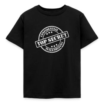 Top secret - Kids' T-Shirt - black - Front - AI Model Kid Female (0cm)