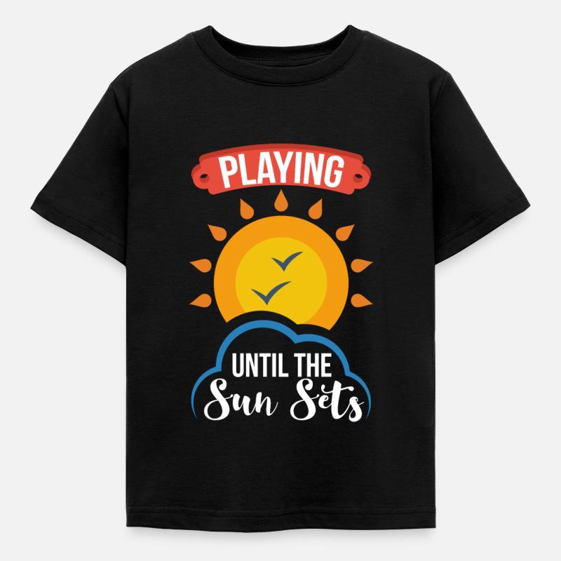 Playing Until The Sun Sets - Kids' T-Shirt - black