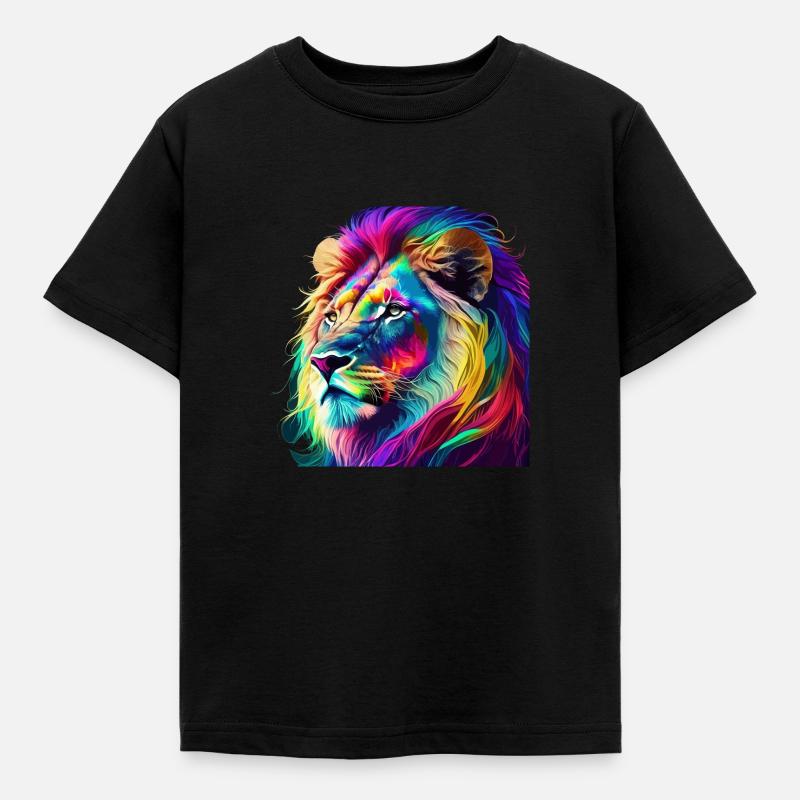 Lion Portrait - T-shirt Enfant - noir