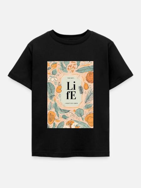 Life Grow - Kinder T-Shirt - Schwarz