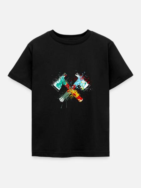 Splahs Axtwerfen Axtwerfer - Kinder T-Shirt - Schwarz