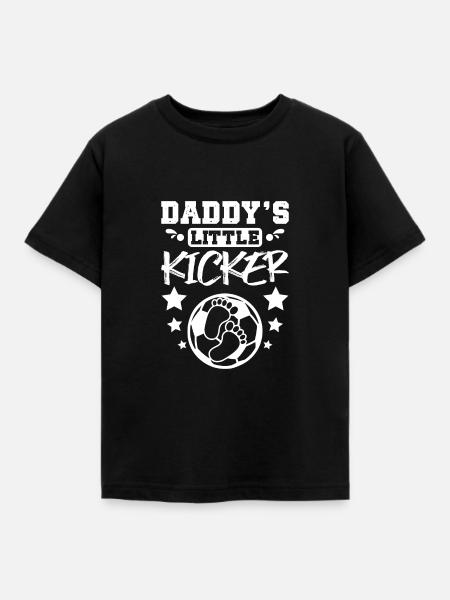 Pregnancy Soccer Daddy's little kicker - Kinder T-Shirt - Schwarz