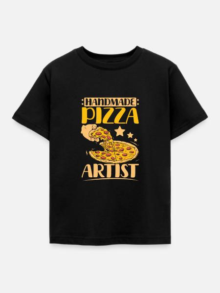 Handmade pizza making artist - Kinder T-Shirt - Schwarz