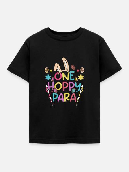 Easter Bunnies One Hoppy Para - Kinder T-Shirt - Schwarz