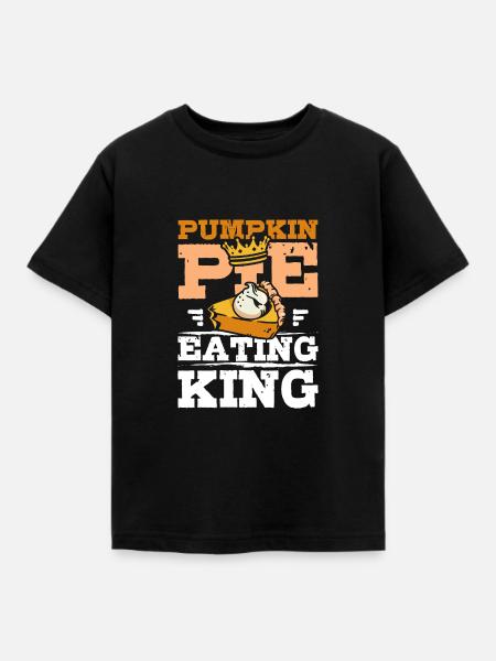Pumpkin pie eating king - Kinder T-Shirt - Schwarz
