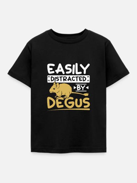 Easily distracted by degus - Kinder T-Shirt - Schwarz