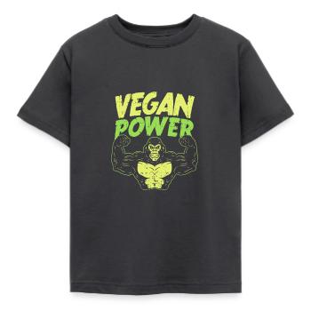Vegan power - Kids' T-Shirt - dark grey - Front - AI Model Kid Female (0cm)