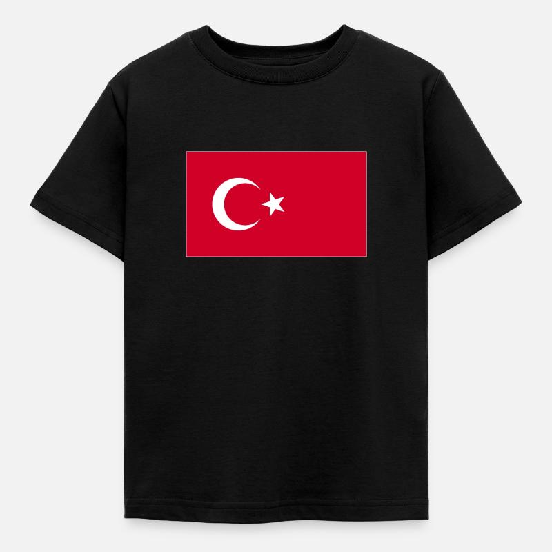 Drapeau turquie - T-shirt Enfant - noir