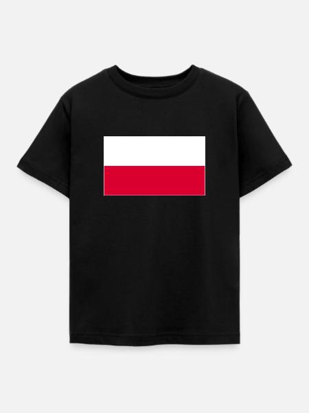 Polen Flagge - Kinder T-Shirt - Schwarz