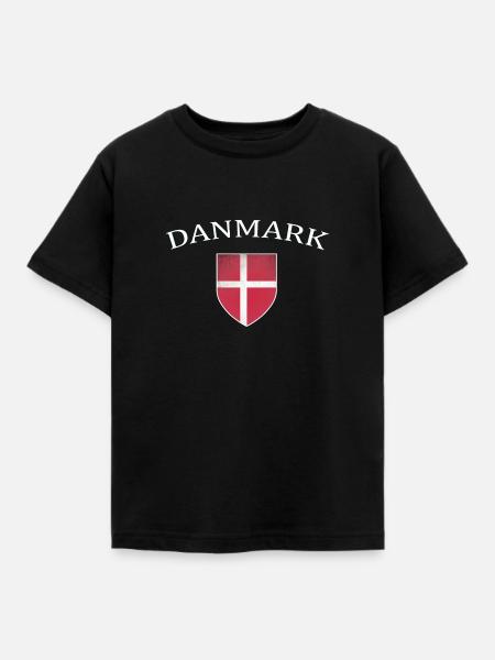 Danmark, Dänemark, Logo, Fahne - Kinder T-Shirt - Schwarz