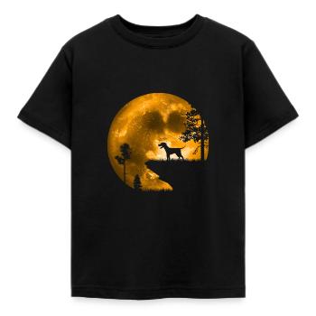 Chien au clair de lune - T-shirt Enfant - noir - Devant - AI Model Kid Female (0cm)