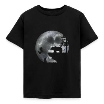 Ours au clair de lune - T-shirt Enfant - noir - Devant - AI Model Kid Female (0cm)