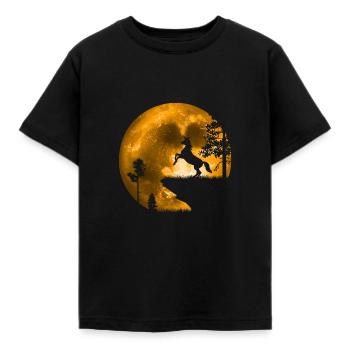 Licorne au clair de lune - T-shirt Enfant - noir - Devant - AI Model Kid Female (0cm)