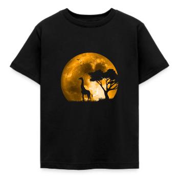 Girafe au clair de lune - T-shirt Enfant - noir - Devant - AI Model Kid Female (0cm)