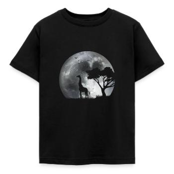 Girafe au clair de lune - T-shirt Enfant - noir - Devant - AI Model Kid Female (0cm)