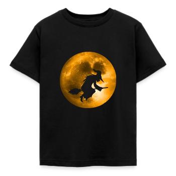 Witch Full Moon - Kids' T-Shirt - black - Front - AI Model Kid Female (0cm)
