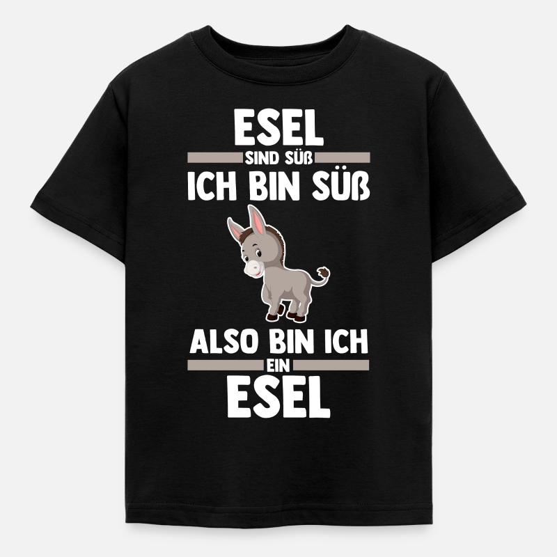Esel - Kinder T-Shirt - Schwarz