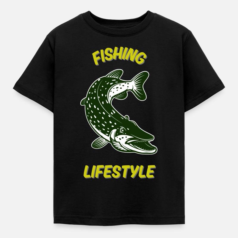 Mode de vie de pêche - T-shirt Enfant - noir