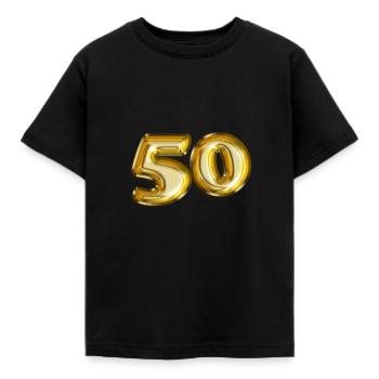 50 anniversaire de l’écriture de ballon-diapositives - T-shirt Enfant - noir - Devant - AI Model Kid Female (0cm)