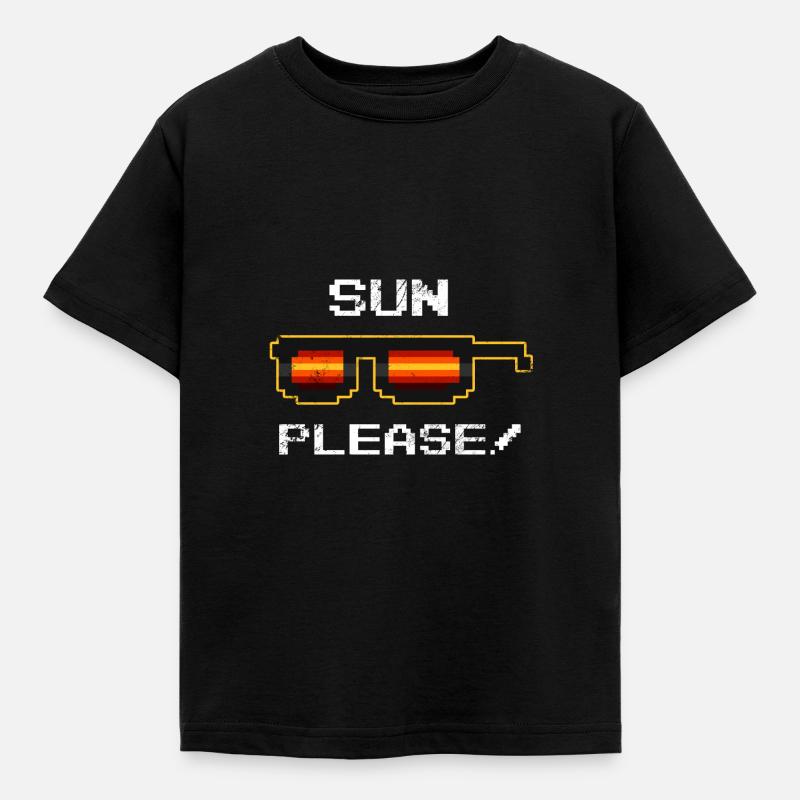 Sommerschatten Retro Sonne Bitte verpixelte Sonnenbrille - Kinder T-Shirt - Schwarz