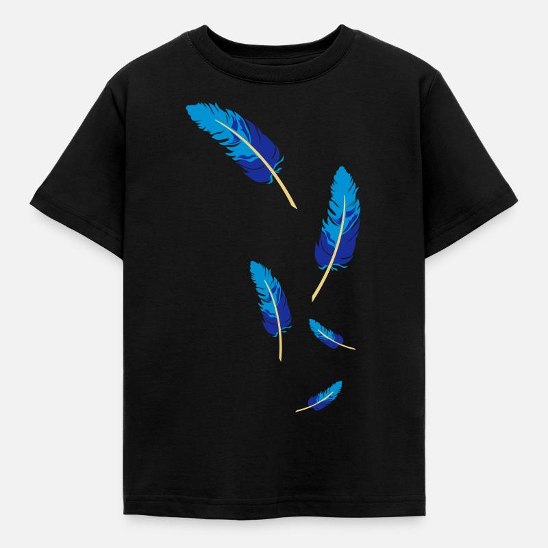 feder leicht fliegen luftig fluffig - Kinder T-Shirt - Schwarz
