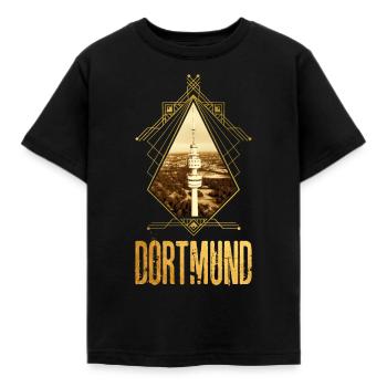 Dortmund Allemagne Ville Skyline Gold Love - T-shirt Enfant - noir - Devant - AI Model Kid Female (0cm)
